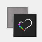 Aimant Sensibilisation sur l'autisme de coeur Puzzle d'am (Recto/Verso)