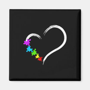 Aimant Sensibilisation sur l'autisme du coeur Puzzle Amou