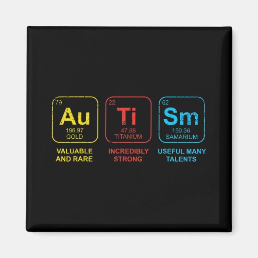 Aimant Sensibilisation sur l'autisme Femmes Hommes Enfant (Devant)