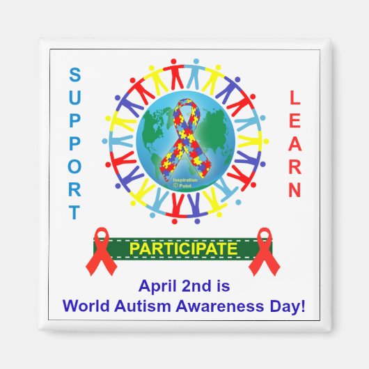 Aimant Sensibilisation sur l'autisme mondiale (Devant)
