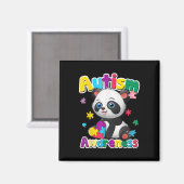 Aimant Sensibilisation sur l'autisme Panda Puzzle Pièces (Recto/Verso)