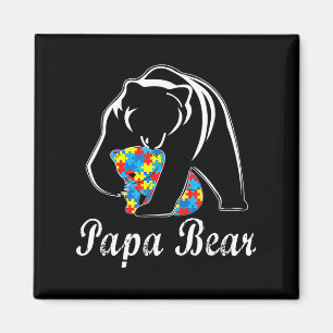Aimant Sensibilisation sur l'autisme Papa Support Ours Ad