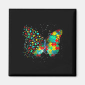 Aimant Sensibilisation sur l'autisme Papillon Peace Lover (Devant)