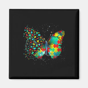 Aimant Sensibilisation sur l'autisme Papillon Peace Lover