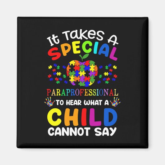 Aimant Sensibilisation sur l'autisme Paraprofessionnelle  (Devant)