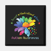 Aimant Sensibilisation sur l'autisme Sunflower Accepter C (Devant)