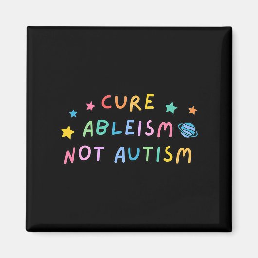 Aimant Sensibilisation sur l'autisme Traite Ableisme Pas (Devant)