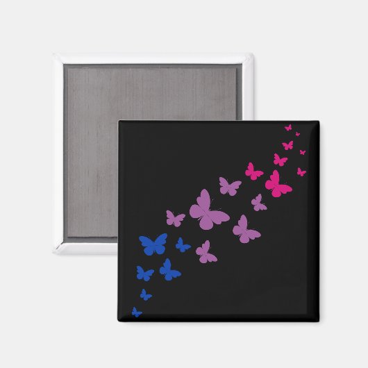 Aimant Sentier papillon de la fierté bisexuelle (Recto/Verso)