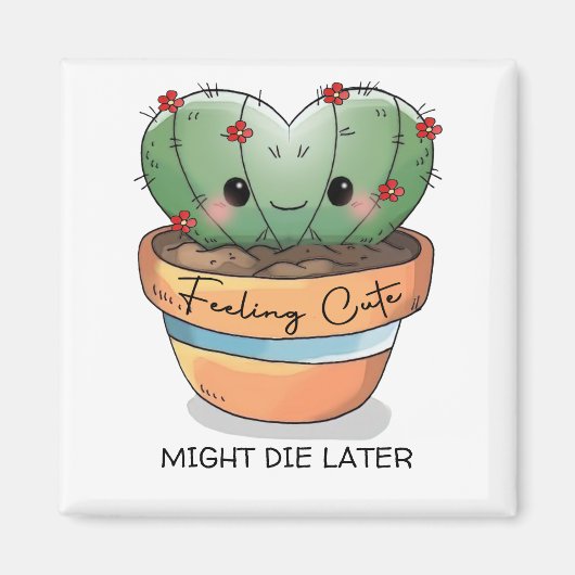 Aimant Sentiment mignon cactus succulent personnaliser de (Devant)