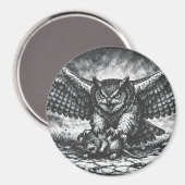 Aimant Sentinelle Hibou ailé par BurnsInHell (Recto/Verso)
