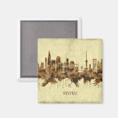 Aimant Séoul Sud-Corée Cityscape (Recto/Verso)