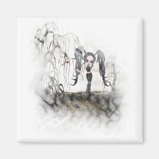 Aimant Sepia Goth Girl Vignette (Devant)