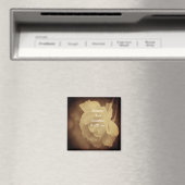 Aimant Sepia Vintage vieilli Rose Floral Mariage (In Situ (Lave-vaisselle))