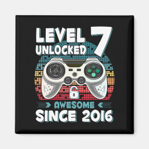 Aimant Sept 7ans Anniversaire Son garçon amusant Gamer 7e
