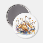 Aimant Sept cygnes nage | Douze jours de Noël (Recto/Verso)