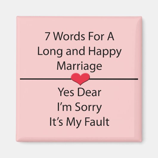 Aimant Sept mots pour un mariage long et heureux (Devant)