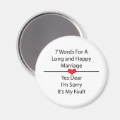 Aimant Sept mots pour un mariage long et heureux (Recto/Verso)