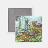 Aimant Septembre dans le jardin (Recto/Verso)