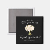 Aimant Seras-tu ma demoiselle d'honneur Proposition flora (Recto/Verso)