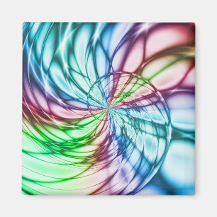Aimant Serendipité Art fractal multicolore