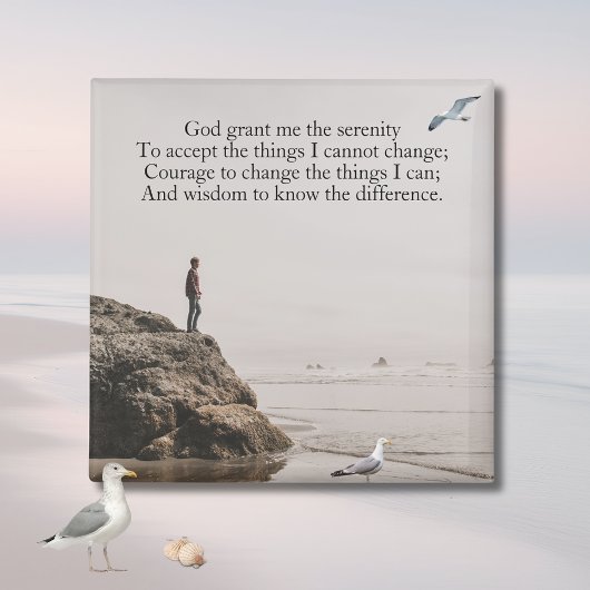 Aimant Serenity Prayer Beach Reflection Scene