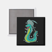 Aimant Serpent joue Badminton (Recto/Verso)