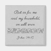 Aimant Serve l'Eternel...Écriture Aimant~Argent (Devant)