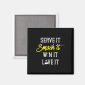 Aimant Servez-Le Smash It Win It Love It Badminton Player (Recto/Verso)
