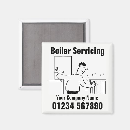 Aimant Service de chaudières Coordonnées (Recto/Verso)