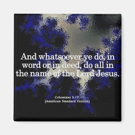 Aimant Service de grâce en son nom Colossiens 3-17 (Devant)
