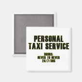 Aimant Service de taxi personnel (Recto/Verso)