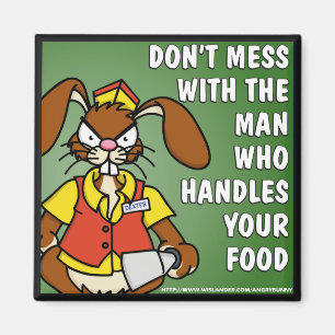Aimant Service de traiteur fâché de lapin