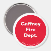 Aimant Service d'incendie de Gaffney Rouge/Blanc (Recto/Verso)