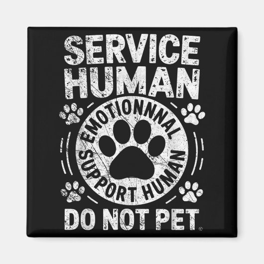 Aimant Service Dog Human Do Not Pet Funny Rescue Dog Owne (Devant)