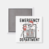 Aimant Service d'urgence Skeleton Nuring Coffee Lover (Recto/Verso)