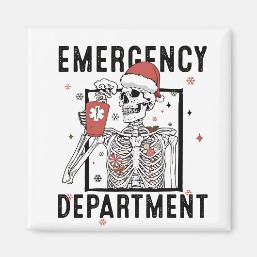 Aimant Service d'urgence Skeleton Nuring Coffee Lover (Devant)