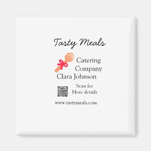 Aimant Services de restauration ajouter nom QR code site  (Devant)