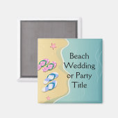 Aimant Ses tongs sur le mariage sur la plage (Recto/Verso)