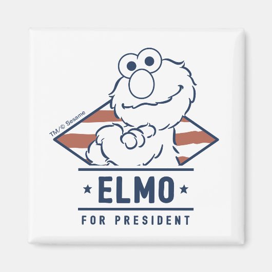 Aimant Sesame Street | Elmo pour Président vintage (Devant)