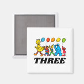 Aimant Sesame Street Pals 3rd Birthday Balloons Toddler  (Recto/Verso)