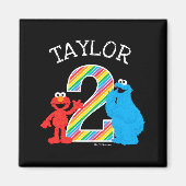 Aimant Sesame Street Pals Chalkboard Rainbow 2nd Birthday (Devant)