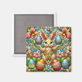 Aimant SETH ~ Lapin de Pâques et Oeufs ~ (Recto/Verso)