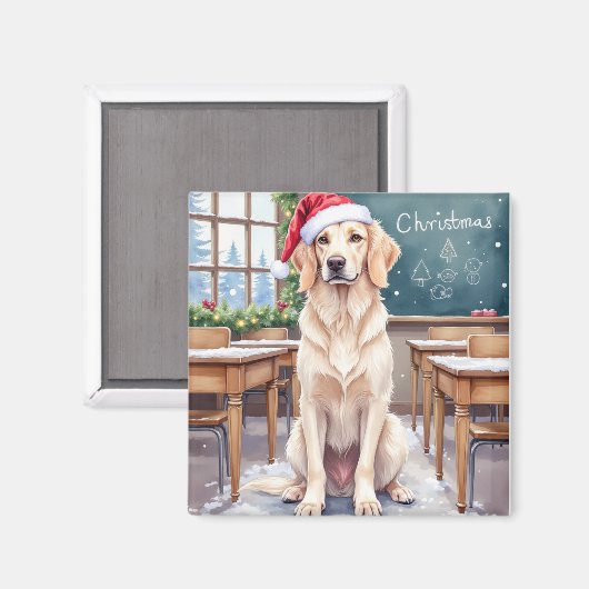Aimant Setter Anglais Cozy Classroom Teacher Santa (Recto/Verso)