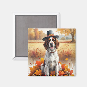 Aimant Setter Anglais Dans Feuilles D'automne Art De Than