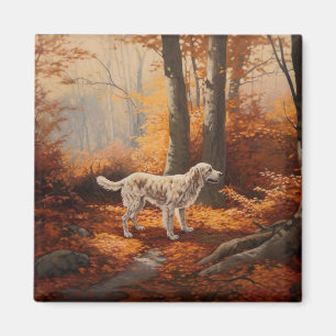 Aimant Setter anglais en automne Leaves Fall Inspire