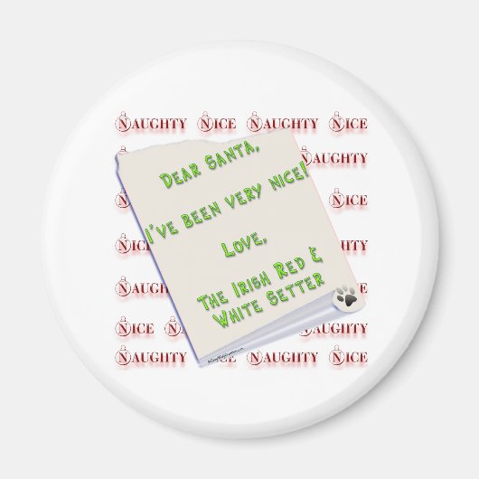 Aimant Setter irlandais Naughty Nice (Devant)