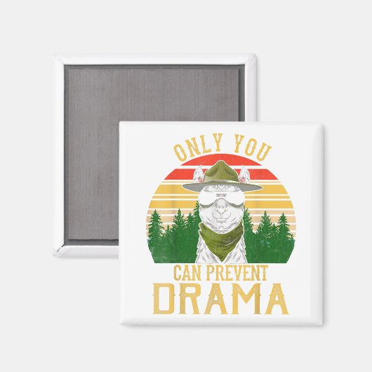 Aimant Seul Vous Pouvez Empêcher Drama Llama Camping Vint (Recto/Verso)