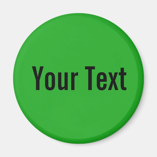 Aimant SEULEMENT COULEUR / vert herbe + votre texte (Devant)