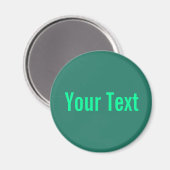 Aimant SEULEMENT COULEUR / vert océan + votre texte (Recto/Verso)