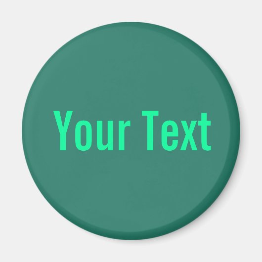 Aimant SEULEMENT COULEUR / vert océan + votre texte (Devant)